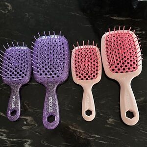 Unbrush Detangler Paddle Brushes - Purple & Pink (Set of 4)